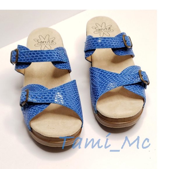 NEW Sanita 40 Blue Daisy Sandals Size 10 - Picture 15 of 16